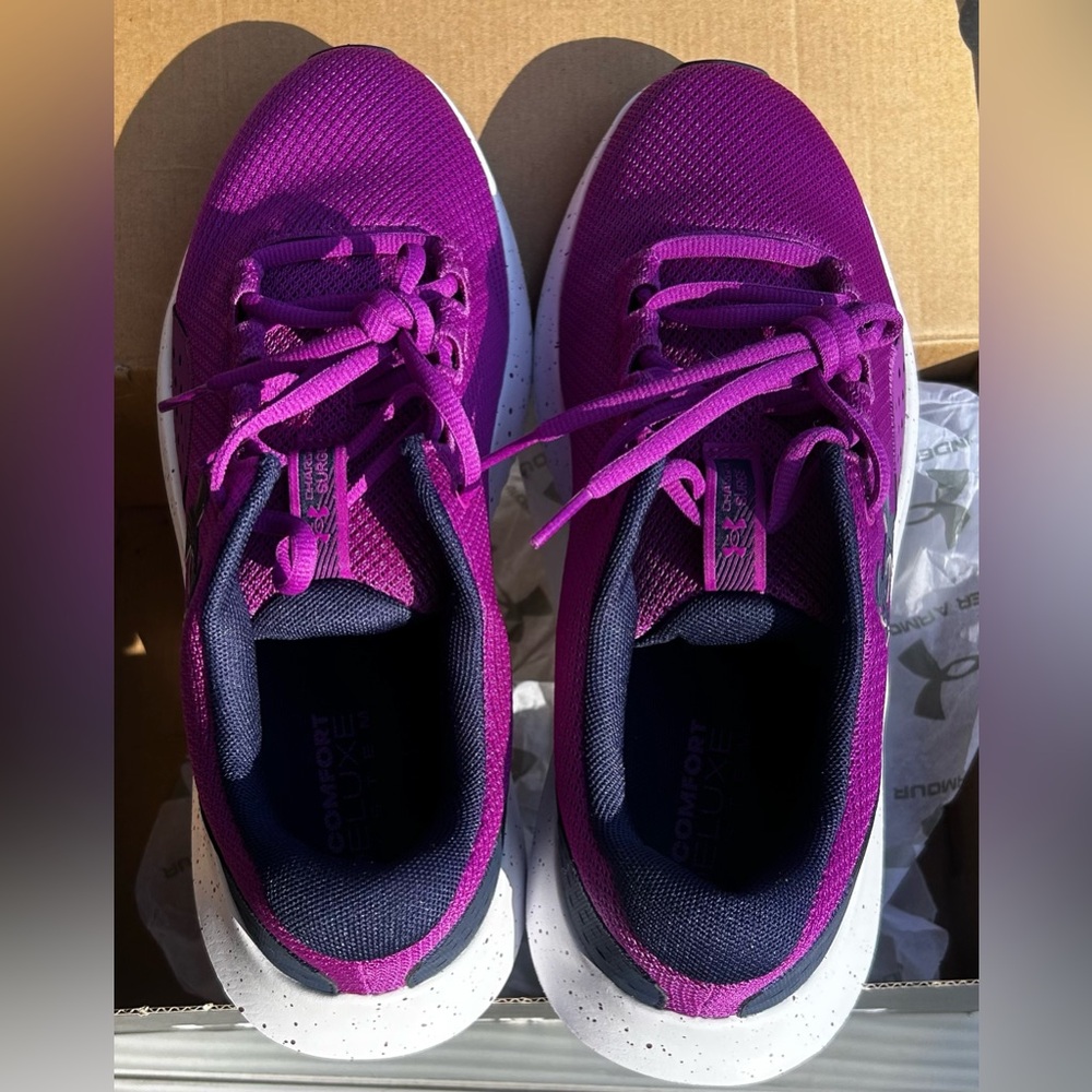NWT UNDER ARMOUR  Purple & Navy Women's Athletic Sneaker Shoes Size 10.5 - Picture 2 of 8